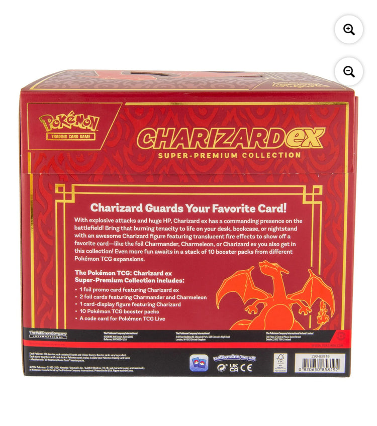 Pokemon Trading Card Games Charizard ex Super - Premium Collection. Each purchase comes with one free Pokemon Journey booster pack.
