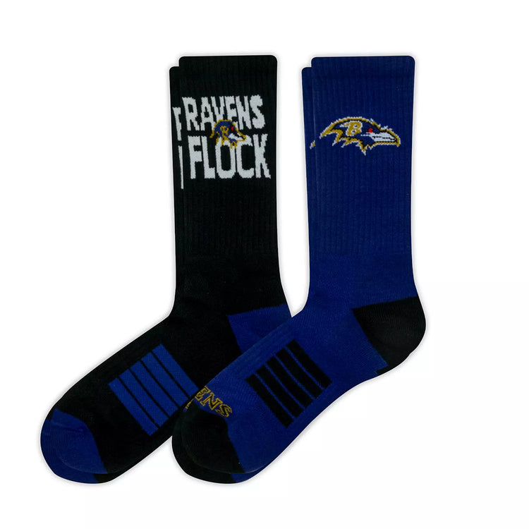 NFL Adult 2-Pack Socks. Baltimore Ravens.