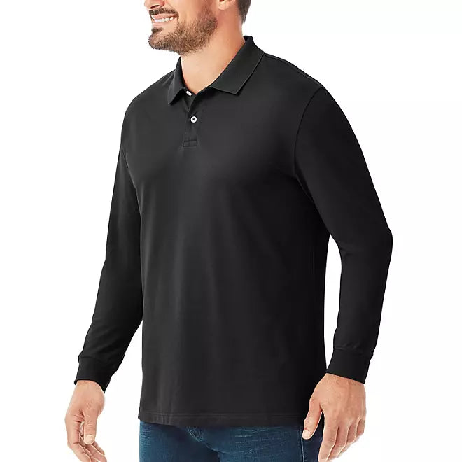 Member's Mark Men's Long Sleeve Stretch Pique Polo