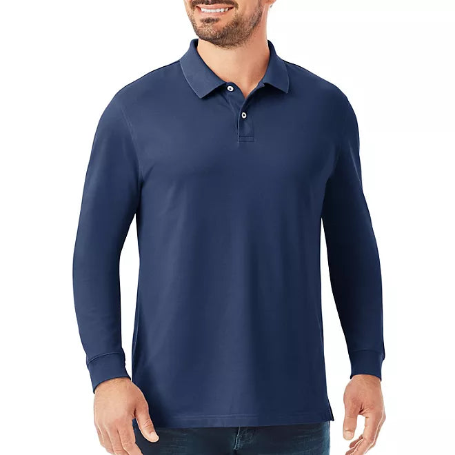 Member's Mark Men's Long Sleeve Stretch Pique Polo