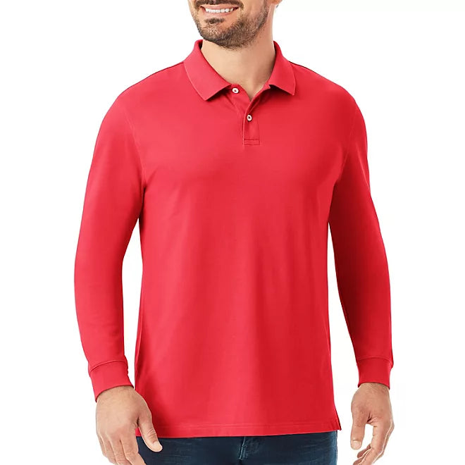 Member's Mark Men's Long Sleeve Stretch Pique Polo