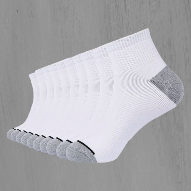 10 Pairs Mens Ultra-Breathable Color Block Ankle Socks.