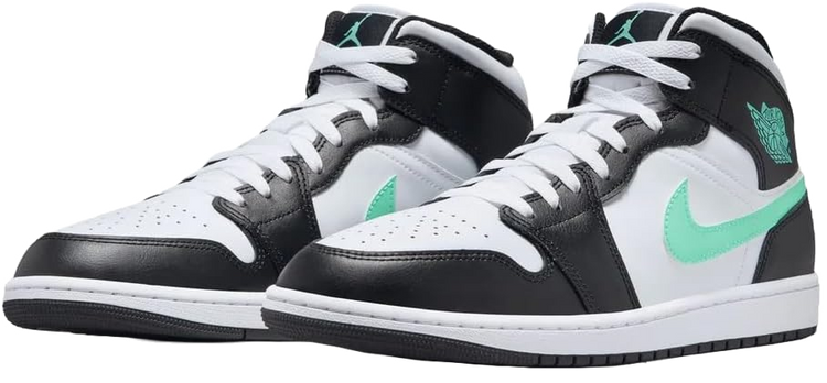 Air Jordan 1 Mid. White/Black/Green Glow. Men’s Shoes. Size 9,10.5 and 11