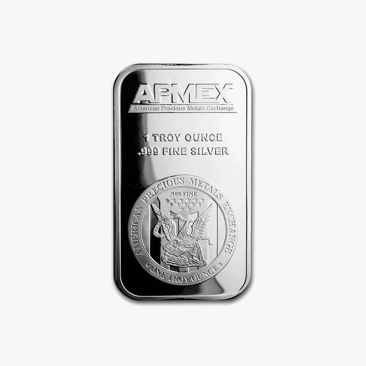 1 oz Silver Bar - APMEX (Lot of 5 Bars) $35.00 each bar, not $35.00 for the lot of 5!