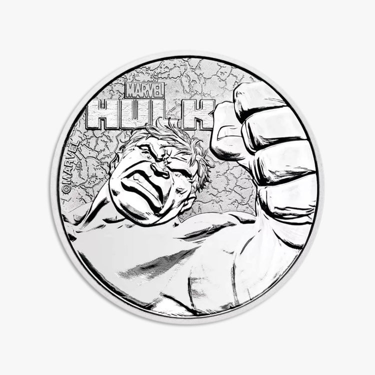 2019 Marvel Hulk Silver Coin w/ Queen Elizabeth II