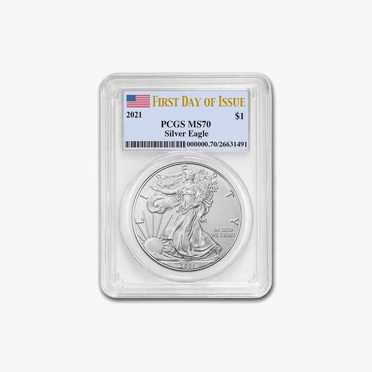 2021 American Silver Eagle (Type 1) MS-70 PCGS (First Day)