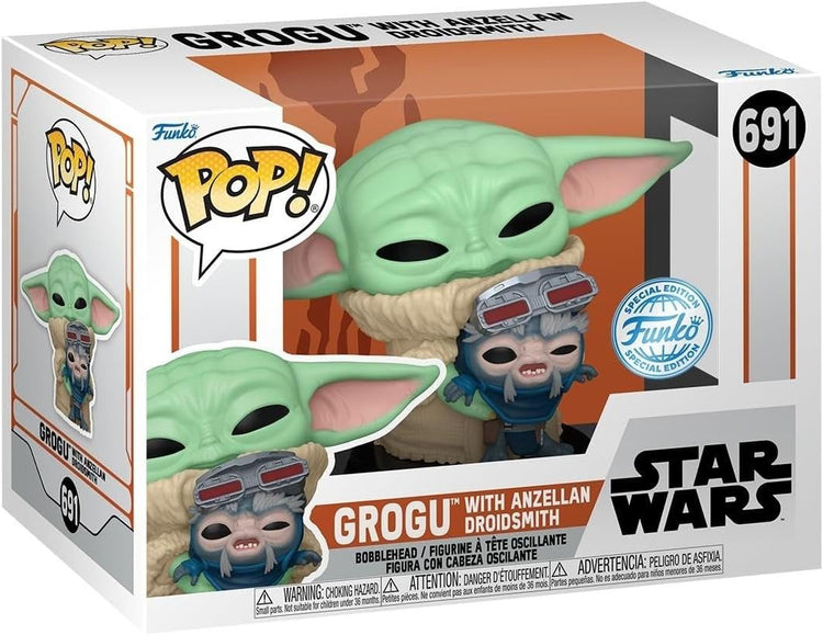 Funko Pop! Star Wars: Mandalorian - Grogu with Anzellan Droidsmith, Amazon Exclusive