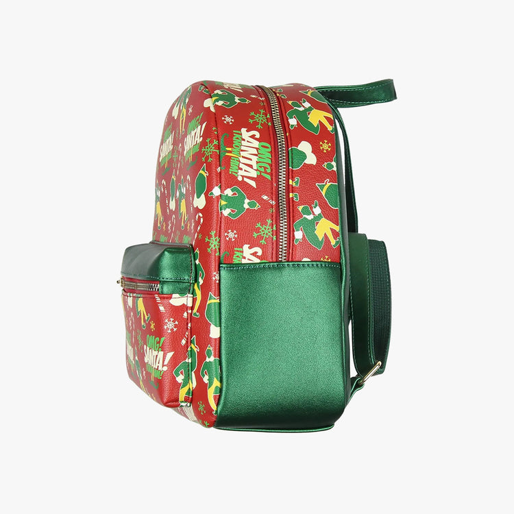 Elf The Movie Buddy OMG! Santa! I Know Him Allover Pattern Faux Leather Mini Backpack.