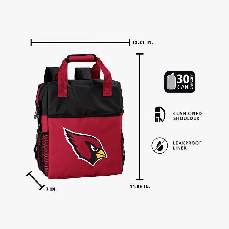 Logo Brands NFL 30 Can Backpack Cooler.Arizona Cardinals.