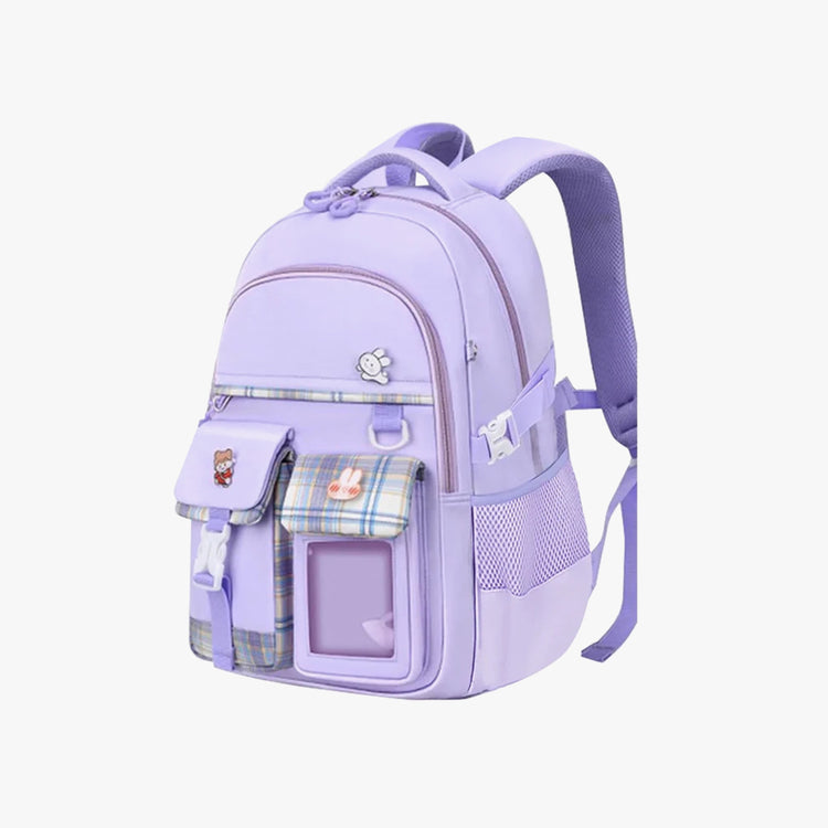 Aursear School Backpack for Girls, Kids School Bag Casual Bookbag for Child Teens, Purple