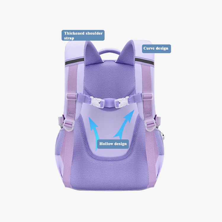 Aursear School Backpack for Girls, Kids School Bag Casual Bookbag for Child Teens, Purple