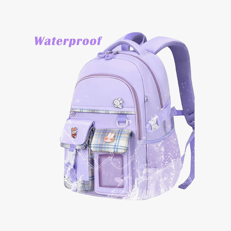 Aursear School Backpack for Girls, Kids School Bag Casual Bookbag for Child Teens, Purple