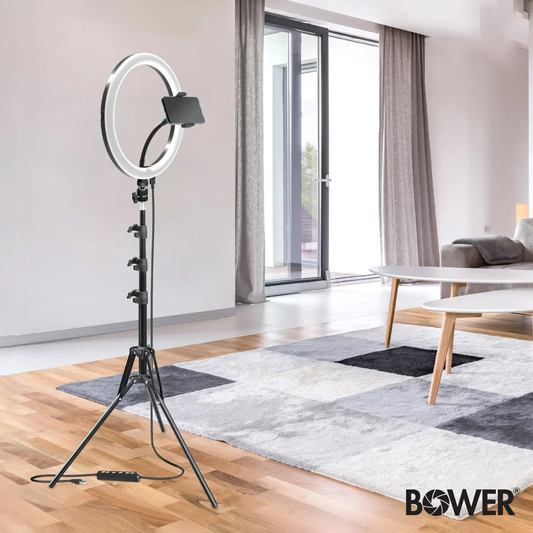 Bower 12-inch LED RGB Ring Light Studio Kit with Special Effects; Black