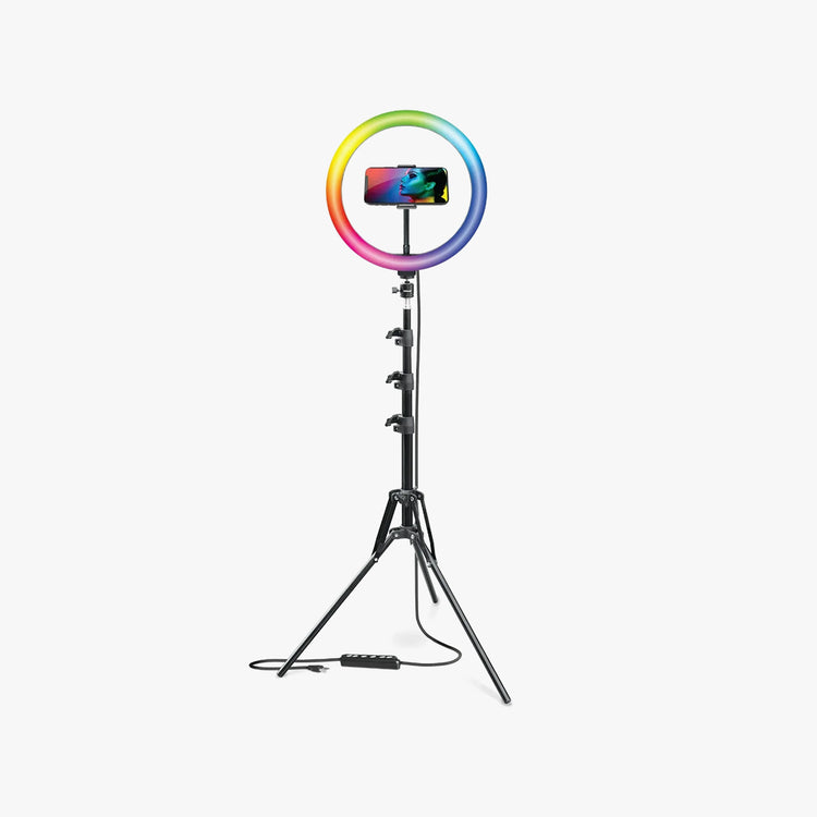 Bower 12-inch LED RGB Ring Light Studio Kit with Special Effects; Black