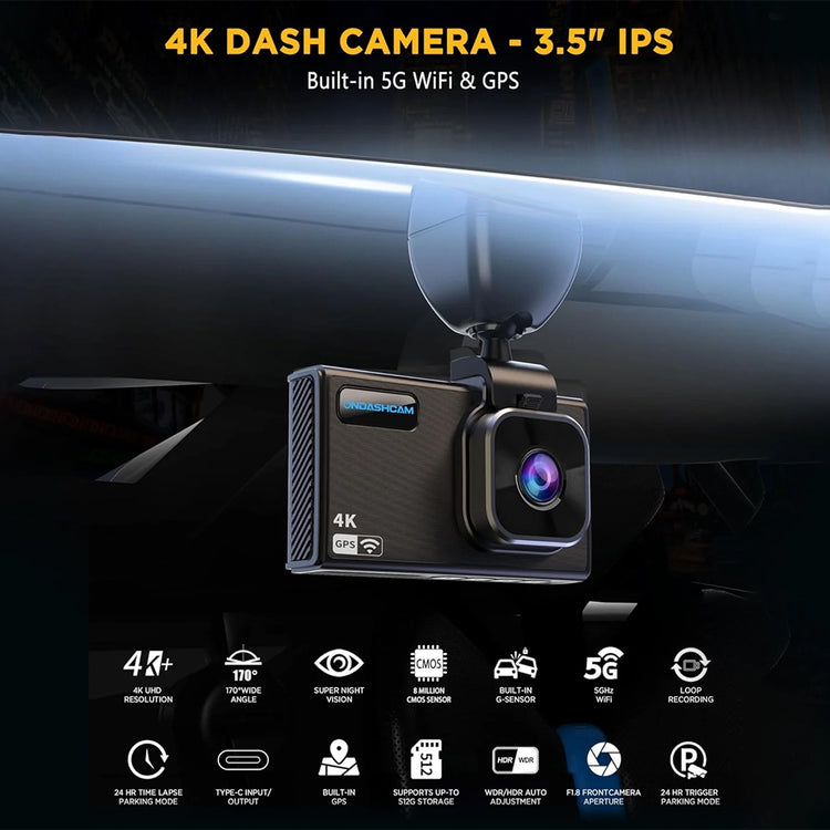 Dash Cam, 4K Dash Camera for Cars with Night Vision