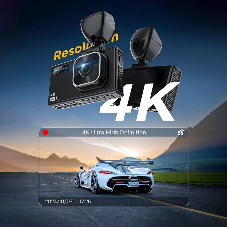 Dash Cam, 4K Dash Camera for Cars with Night Vision