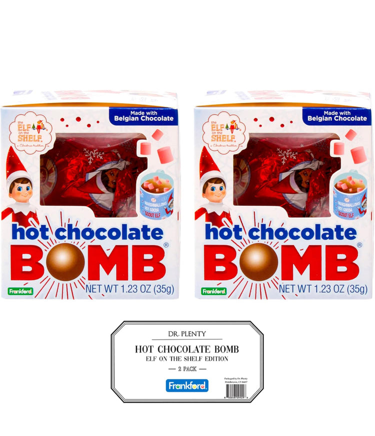 Hot Chocolate Bombs Bulk (12 Pack), Elf on a Shelf Hot Cocoa Bombs - Christmas Hot Chocolate Gift, Wrapped Hot Chocolate Bomb for kids, Stocking Stuffer - By Frankford