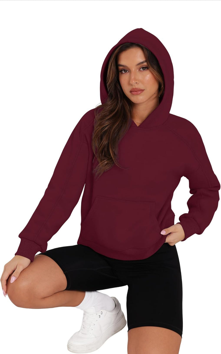 OFEEFAN Hoodies for Womens Sweatshirt Cropped Fall Fashion 2024 Outfits Trendy Fleece Pullover Long Sleeve Tops