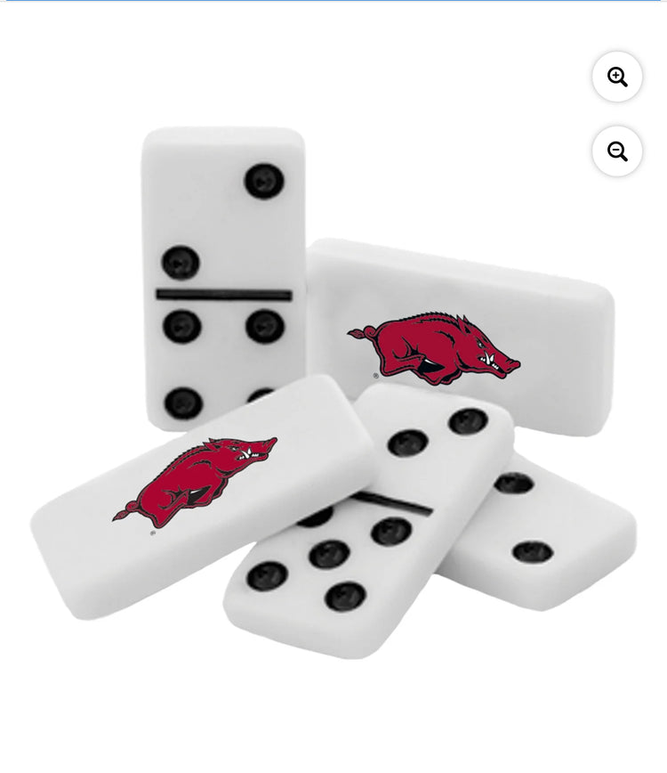 MasterPieces Officially Licensed NCAA Arkansas Razorbacks 28 Piece Dominoes Game for Adults.