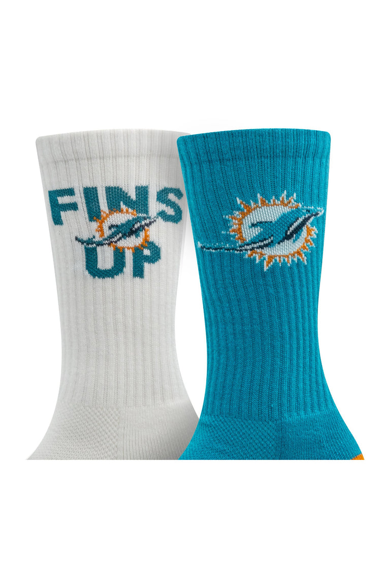 NFL Adult 2-Pack socks. Miami Dolphins.