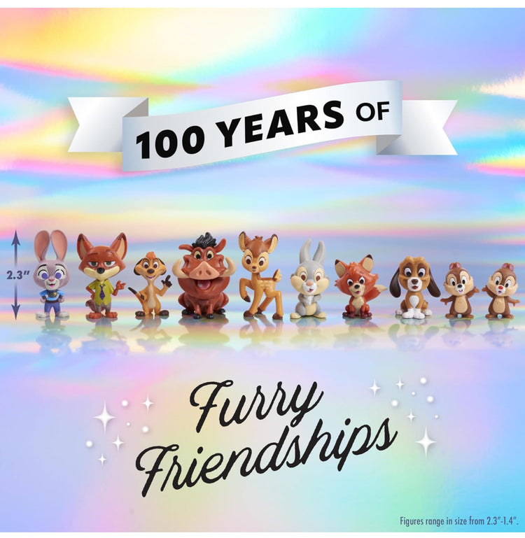 Disney100 Years of Furry Friendships, Limited Edition 10-piece Figure Set, Kids Toys for Ages 3 Up by Just Play