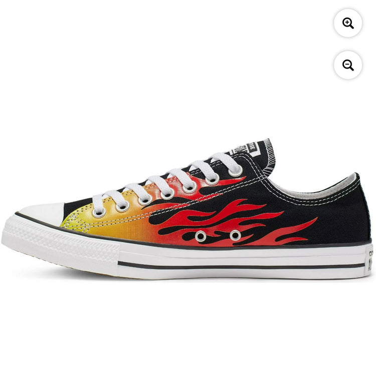 CONVERSE Chuck Taylor All Star Low Top Archive Flame Sneakers. Size 9, 9.5 and 10.