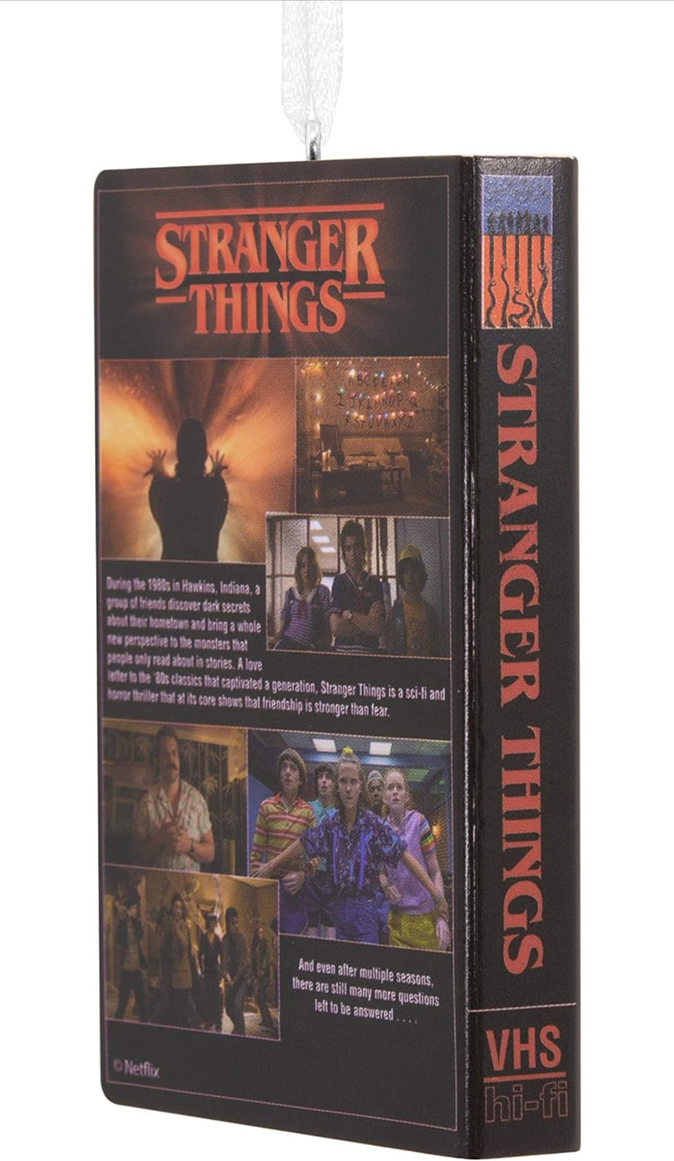 Hallmark Netflix Stranger Things TV Show Retro Video Cassette Case Plastic, Christmas Ornament