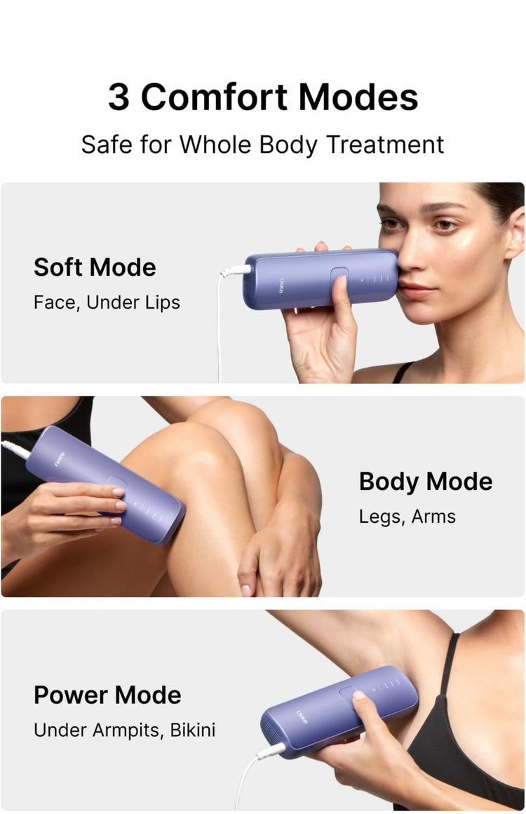 Ulike Laser Hair Removal for Women and Men, Air 3 Ice-Cooling IPL Device Hair Removal for Nearly Painless & Long-Lasting Results, 3 Modes & Auto Flashing for Fast Full Body Hair Removal from Home