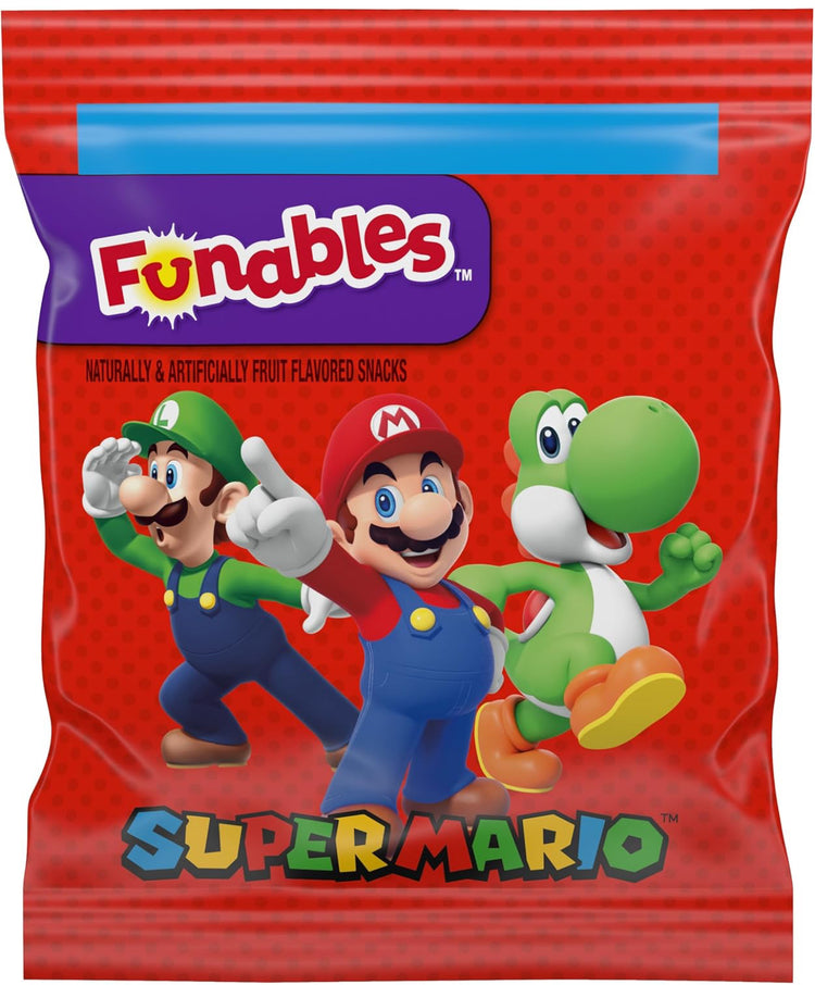 Funables Fruity Snacks, Super Mario, Assorted Fruit, Flavored Snacks, 0.8 oz 10 ct