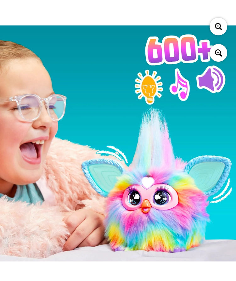 Furby Tie Dye Plush Toy, Voice Activated, 15 Fashion Accessories, Interactive Toys, Ages 6+