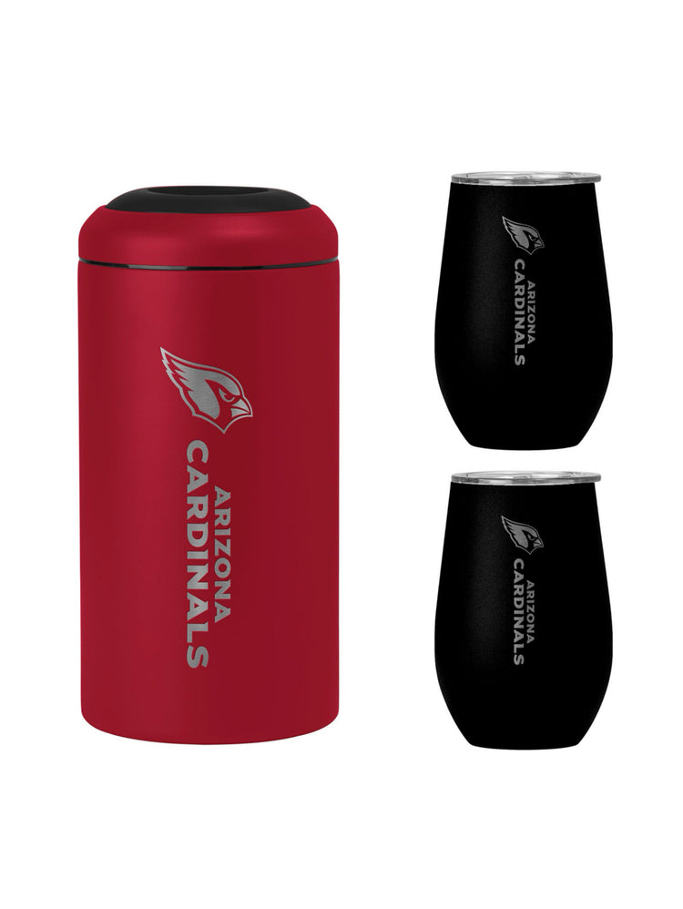 NFL Stainless Steel Wine Chiller and Tumbler Set. Arizona Cardinals.