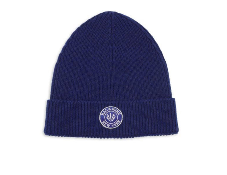 Rag & Bone Charlie Beanie Blue. One Size.