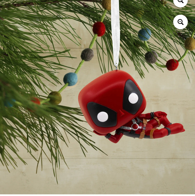 Hallmark Marvel Deadpool Laying Down Funko POP Christmas Ornament