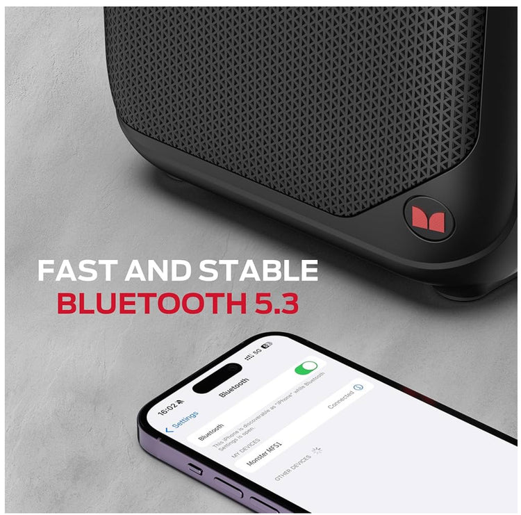 Monster Portable Bluetooth Speakers, Wireless Bluetooth Speaker with 40W Loud Stereo Sound, Outdoor Speakers with Handle, 12H Playtime, Supports TF Card, AUX for Outdoor.