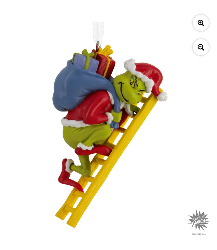 Hallmark Dr. Seuss's How the Grinch Stole Christmas! Grinch on Ladder Christmas Ornament