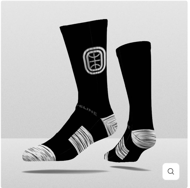 Strideline Overtime Elite Crew Socks. 3 Pack. Black, Blue and Green.