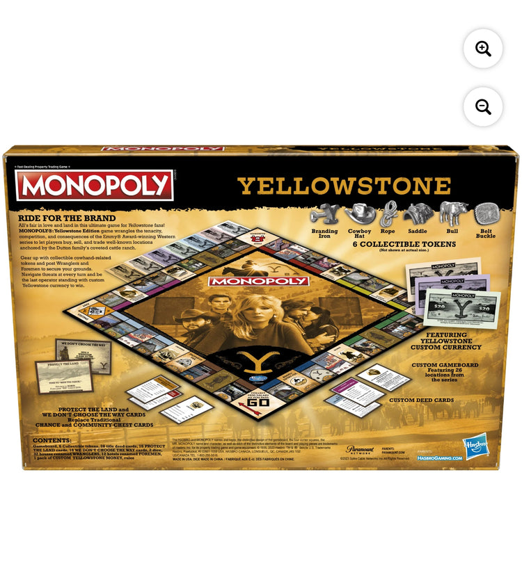 Monopoly: Yellowstone Edition Board Game for Teens and Adults Ages 16 and Up.