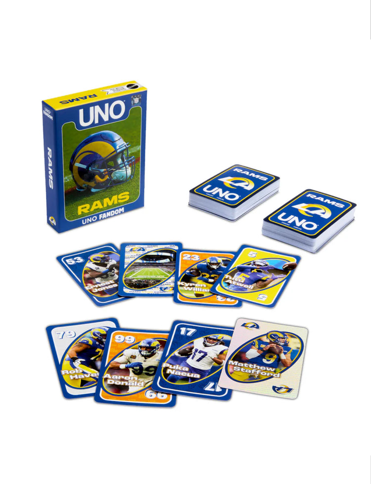 UNO Fandom NFL Los Angeles Rams Game Deck.