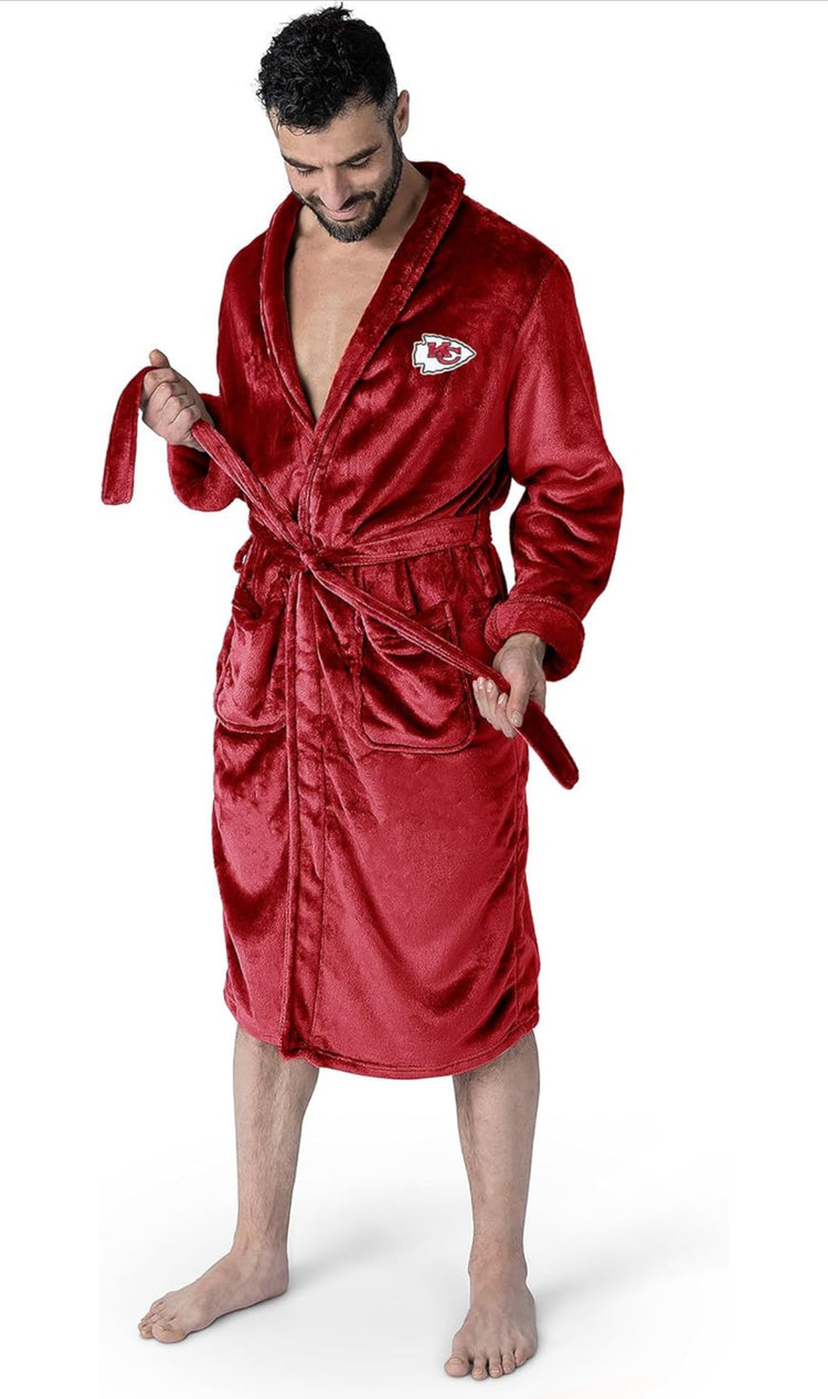 Northwest unisex Silk Touch Bath Robe. NFL Kansas City Chiefs