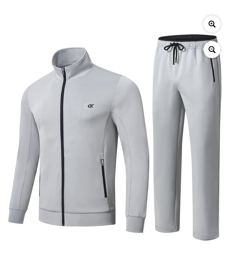 Satankud Men's Tracksuits 2 Pieces Set Long Sleeve Causal Full Zip Hiking Jogging Gym Sports Sweatsuit for Men 2 Piece Outfits White. Size M, L and XL