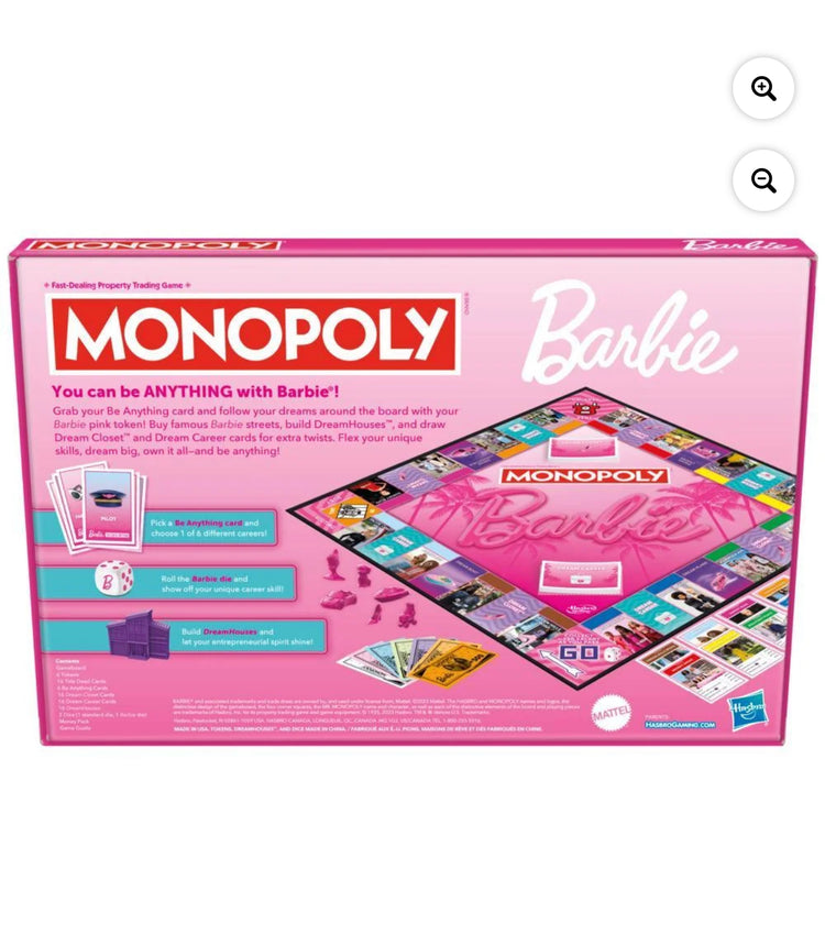 Monopoly: Barbie Edition Board Game, Family Games for 2-6 Players, Ages 8+