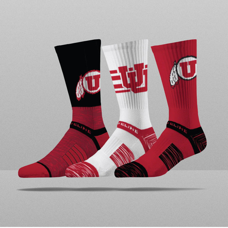 NCAA | PREMIUM CREW 3-PACK. UNIVERSITY OF UTAH.