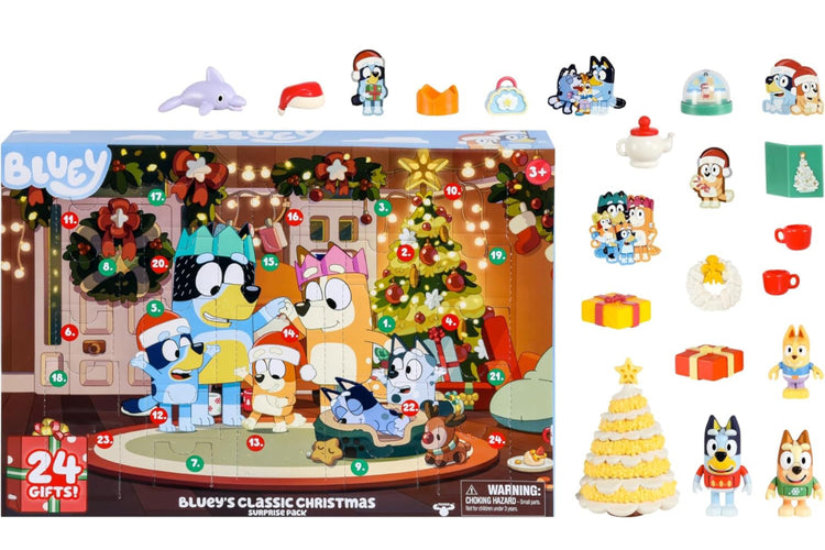 Bluey's Exclusive Advent Calendar Pack. Open the Packaging To Find A Bluey Surprise Each Day For 24 days Including Exclusive Figures! | Amazon Exclusive