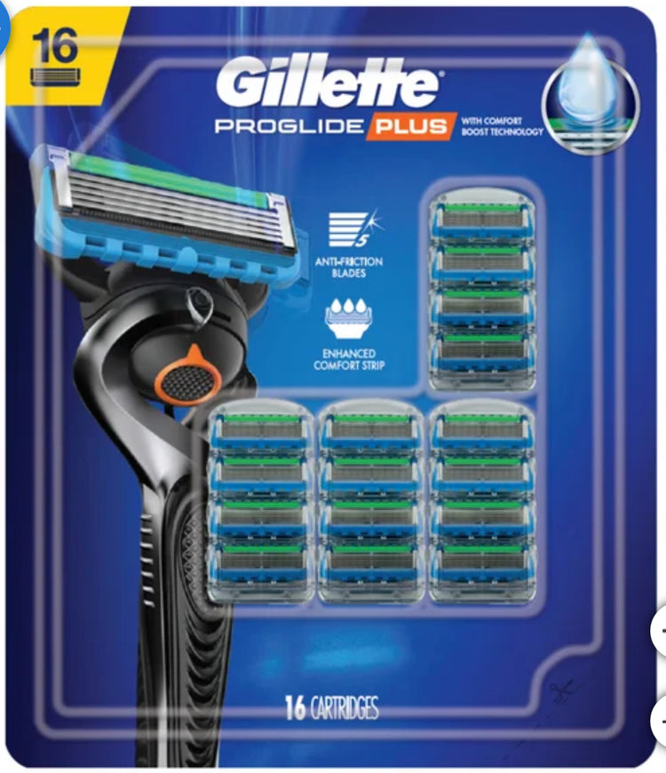 Gillette Proglide Plus Razor Cartridge Refills, 16-count