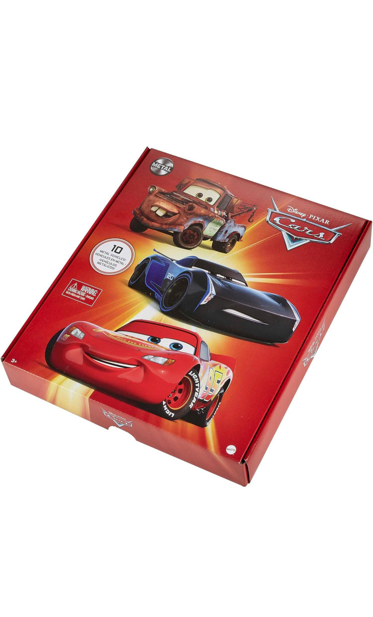 Mattel Disney and Pixar Cars Set of 10 Die-Cast Mini Racers Vehicles, Collectible Set of 1:55 Scale Toy Cars Inspired by Movies.