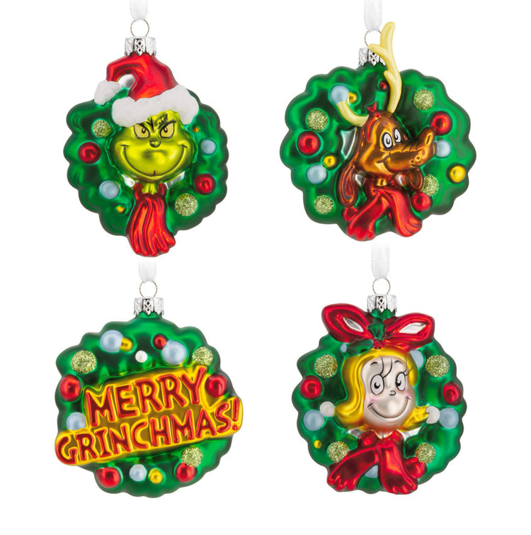 Hallmark Dr. Seuss's How the Grinch Stole Christmas! Blown Glass Christmas Ornaments.