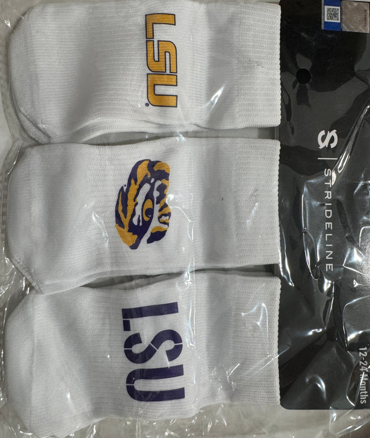 Strideline NCAA LSU Baby Socks. Not available online or in the store. 12-24 Months.