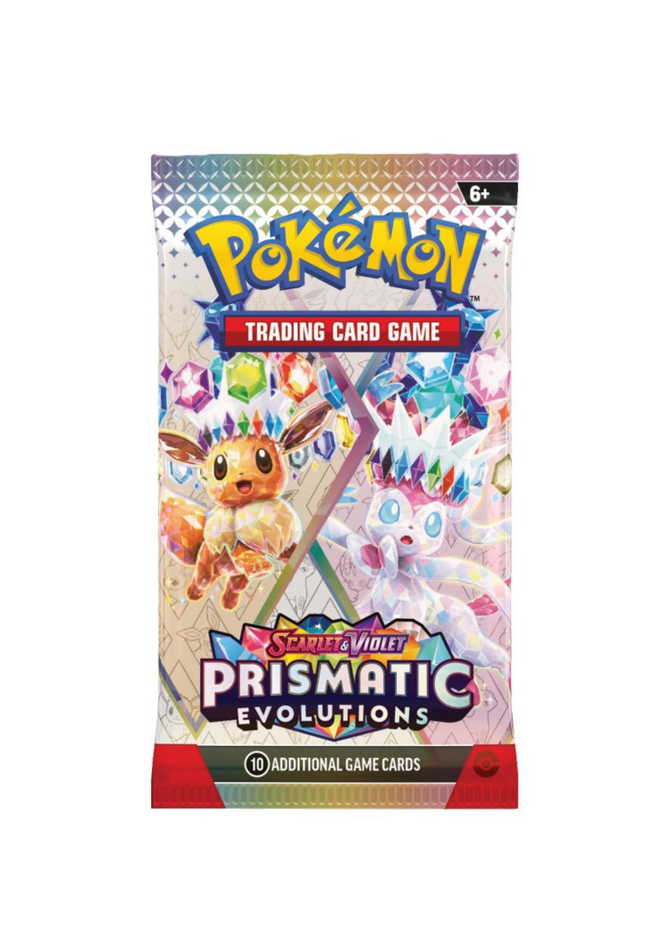 Pokemon SV8.5 Scarlet and Violet Prismatic
Evolutions Art Bundle (4 Booster Packs)