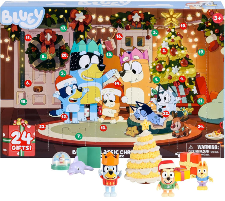 Bluey's Exclusive Advent Calendar Pack. Open the Packaging To Find A Bluey Surprise Each Day For 24 days Including Exclusive Figures! | Amazon Exclusive