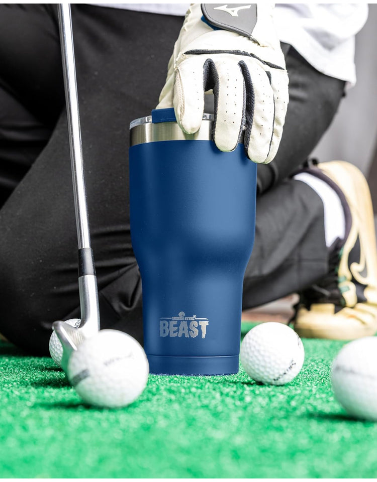 Beast 30 oz Tumbler Stainless Steel Vacuum Insulated Coffee Ice Cup Double Wall Travel Flask (Lemongrass Green, Aquamarine Blue, and Royal Blue)